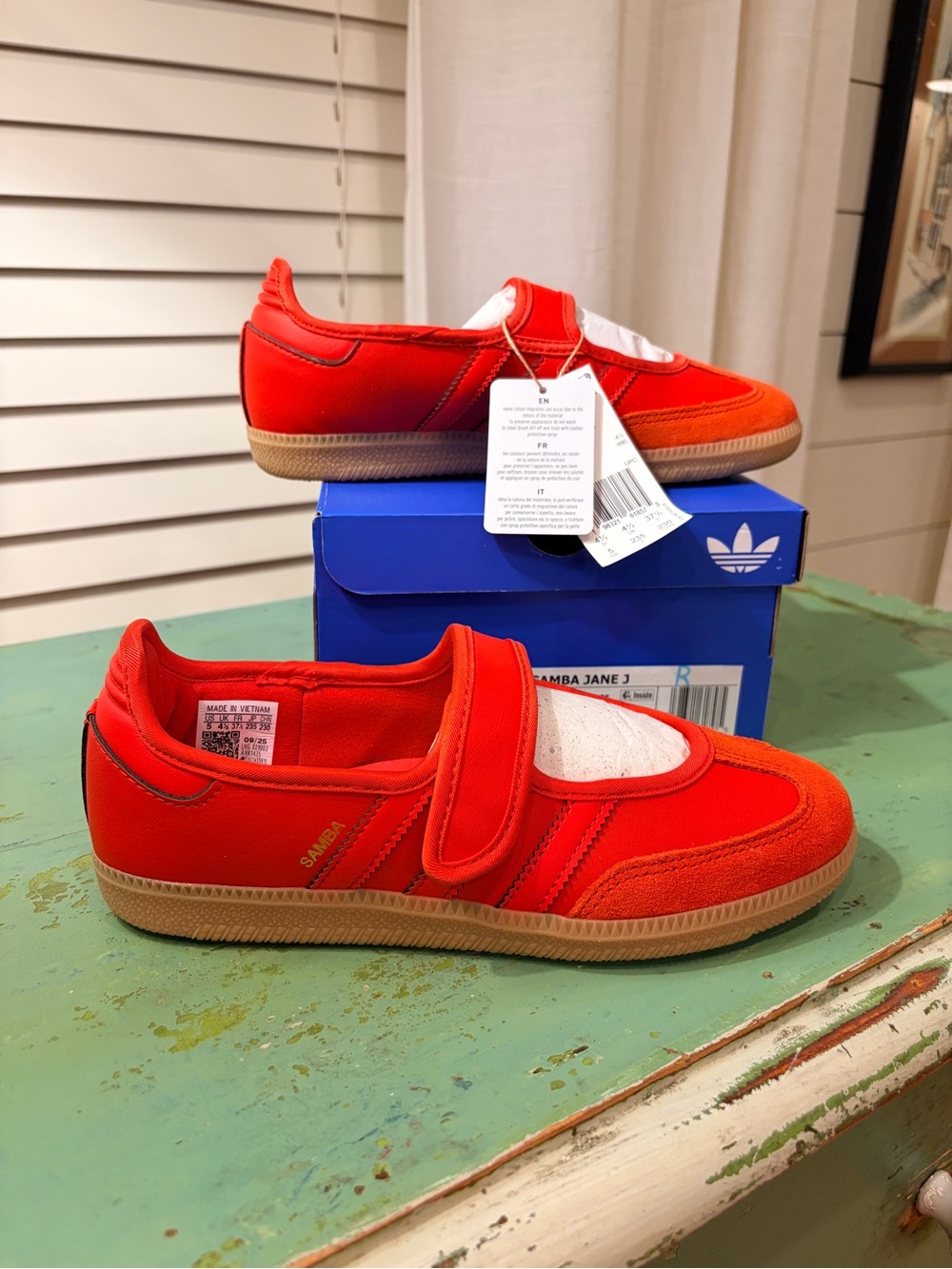 NWT ADIDAS SAMBA MARY JANES. THEY WILL FIT A YOUTH 5 OR A WOMAN’S SIZE 6.